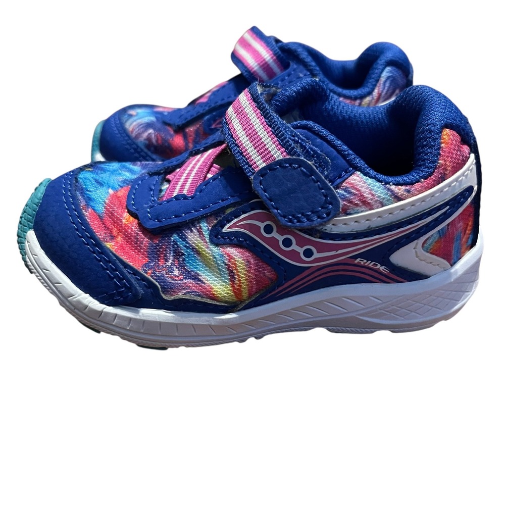 Saucony Ride 10 Jr Shoe‎ ToddlerGirls 5.5 medium tie dye pink blue